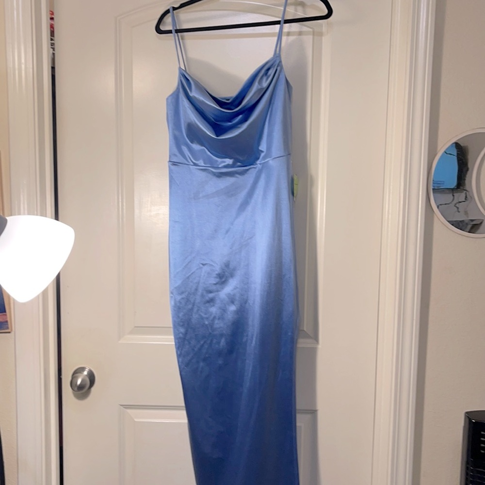 Size large Windsor light blue formal dress with slit